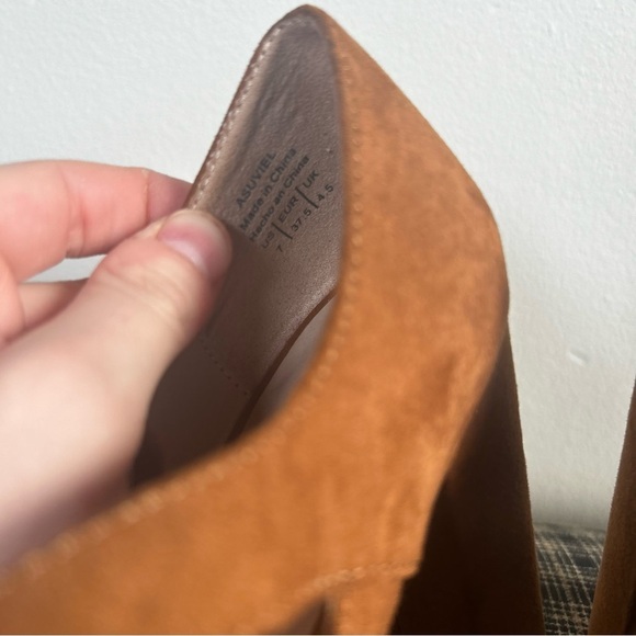 MIX. By Jessica Simpson Women's Tan Suede Mary Jane Block Heel Shoes Size 7.5 - Picture 3 of 3